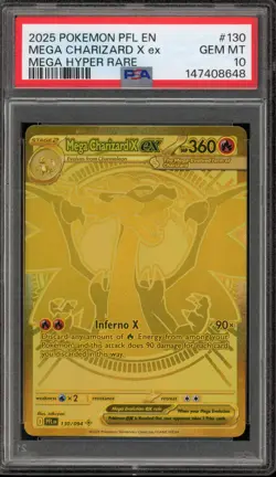 Pokemon Mega Charizard X ex Phantasmal Flames Mega Hyper Rare #130 PSA 10 - Image 1