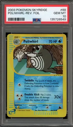 Pokemon Poliwhirl Skyridge Reverse Holo #88 PSA 10 Gem Mint - Image 1