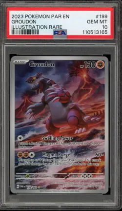 Pokemon Groudon Paradox Rift Illustration Rare #199 PSA 10 Gem Mint - Image 1