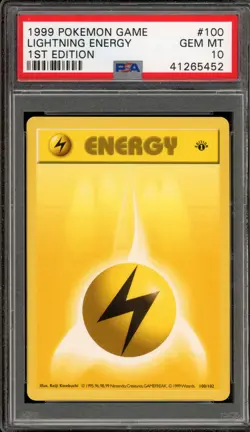 Pokemon Lightning Energy Base Set Shadowless 1st Edition #100 PSA 10 Gem Mint - Image 1