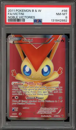Pokemon Victini Noble Victories Full Art #98 PSA 8 - Image 1