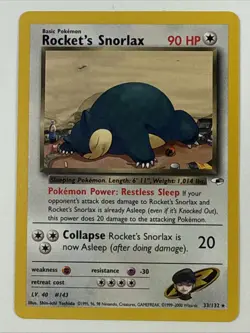 Rocket's Snorlax 033/132 Gym Heroes Regular Near Mint Pokemon TCG - Image 1