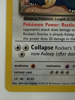 Rocket's Snorlax 033/132 Gym Heroes Regular Near Mint Pokemon TCG - Image 5