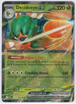 Decidueye ex 012/088 Pokemon TCG Double Rare Perfect Order NM - Image 1