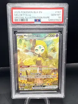 Pokemon TCG Meloetta ex 167/086 Black Bolt Special Illustration Rare PSA 10 - Image 2