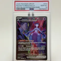Destined Rivals Team Rocket's Mewtwo ex #231 SIR PSA 10 Gem MT Pokemon TCG - Image 1