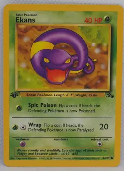 Ekans 46/62 1st Edition Fossil Regular Pokemon TCG - Image 1