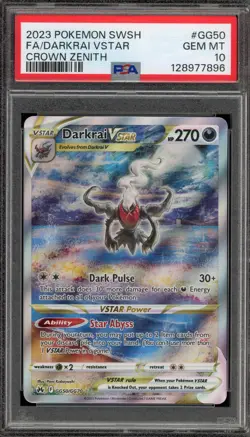 Pokemon Darkrai VSTAR Crown Zenith Galarian Gallery Full Art #GG50 PSA 10 - Image 1