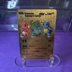 Pokemon Charmander Bulbasaur Squirtle GX Gold Foil Card - Image 1