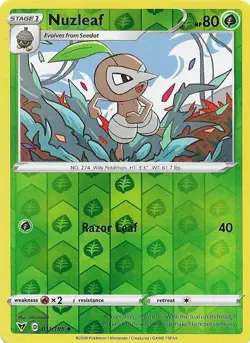 Pokemon TCG Card - Nuzleaf Reverse Holo 11/185 | Vivid Voltage | NM/MINT! - Image 1