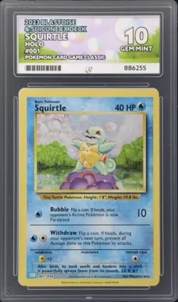 Pokemon TCG Card Squirtle 001/034 Classic Collection CLB - ACE 10 NOT PSA - Image 1