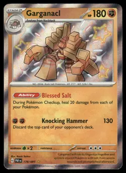 Pokemon Cards Garganacl 178/091 Paldean Fates Shiny Rare LP - Image 1