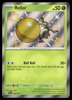 Pokemon Cards Rellor 108/091 Paldean Fates Shiny Rare NM - Image 1