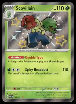 Pokemon Cards Scovillain 107/091 Paldean Fates Shiny Rare NM *2 - Image 1