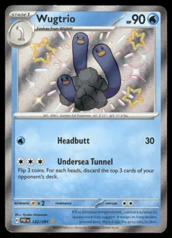 Pokemon Cards Wugtrio 122/091 Paldean Fates Shiny Rare NM - Image 1