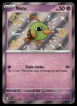 Pokemon Cards Natu 151/091 Paldean Fates Shiny Rare NM - Image 1