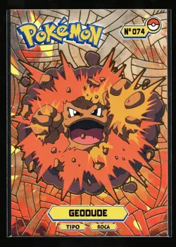 GEODUDE #074 - Card Tops Pokedex Database - Pokemon *GOLD HOLO FOIL DESIGN* - Image 1
