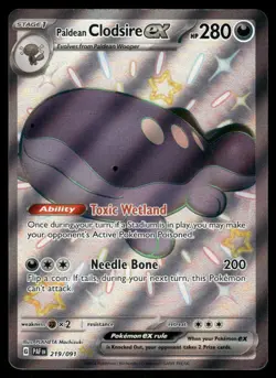 Pokemon Cards Paldean Clodsire ex 219/091 Paldean Fates Shiny Ultra Rare NM - Image 1