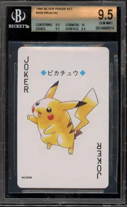 Pokemon Pikachu Joker Pokemon Silver Playing Cards #025B DAMAGED SLAB BGS 9.5 - Image 1