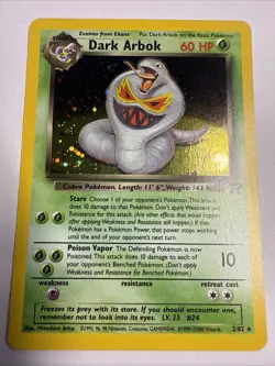 Pokemon Team Rocket Dark Arbok 2/82 Holo Rare Unlimited ERROR CARD - Image 1