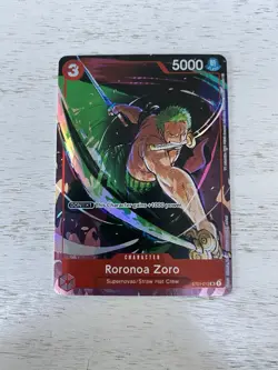 One Piece - Roronoa Zoro - St01-013 SR Promo Card Don!! - Englisch Holo Foil NM - Image 1