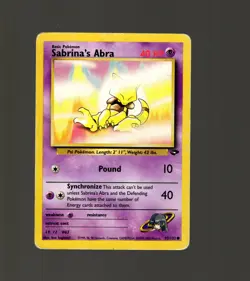 Pokemon Sabrina's Abra 93/132 Gym Challenge Common Basic Regular HP 40 Card HP - Image 1