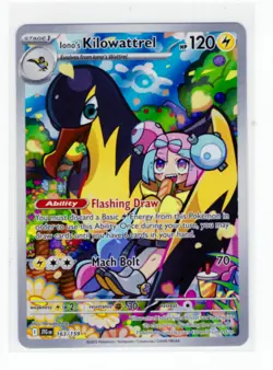 Pokemon Card- Iono's Kilowattrel SV09: Journey Together #163/159 - Image 1