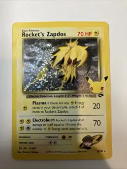 Pokemon TCG Rockets Zapdos Holo Classic Collection 15/132 Celebrations Nm - Image 1