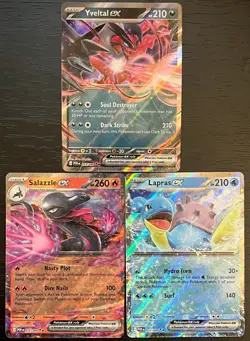 Pokemon TCG Perfect Order ex Lot 3 Cards Yveltal Lapras Salazzle NM - Image 1