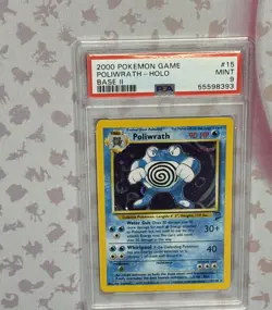 PSA 9 - Pokemon POLIWRATH 15/130 - BASE SET 2 - HOLO Rare 2000 Mint - Image 1