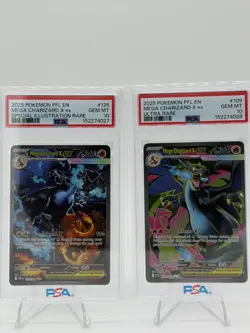 Pokemon Mega Charizard x Ex SIR #125 & Ultra Rare #109 PSA 10 Gem MT Sequential - Image 1