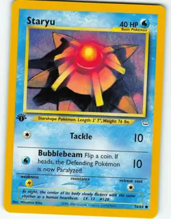 Staryu - 1st Edition - 56/64 Neo Revelation - Pokemon TCG - 2000 - Image 1
