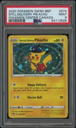 2020 Pokemon Special Delivery Pikachu Canadian Store Opening PC #074 MINT PSA 9 - Image 1