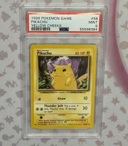 1999 POKEMON GAME #58/102 PIKACHU YELLOW CHEEKS PSA 9 MINT BASE SET UNLIMITED - Image 1