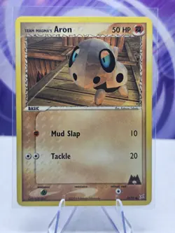 Aron 58/95 Team Magma Vs Team Aqua Common Pokemon Card LP - Image 1