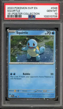 Pokemon Squirtle 151 Poster Coll. Holo Promo SVP EN 048 PSA 10 Gem Mint - Image 1