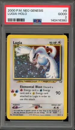 Pokemon Lugia Neo Genesis Unlimited Holo Rare #9 PSA 2 - Image 1