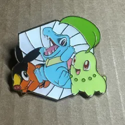 Pokemon Ascended Heroes Starter Totodile Chikorita Tepig Enamel Pin - Image 2