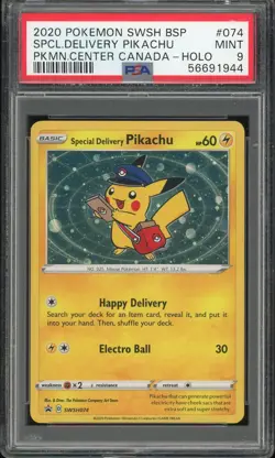 2020 Pokemon Special Delivery Pikachu Canadian Store Opening PC #074 MINT PSA 9 - Image 1