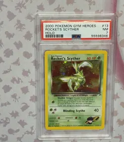 Pokemon Gym Heroes Rocket's Scyther Holo PSA 7 013/132 Unlimited English 2000 NM - Image 1