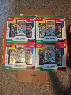 Four Pokemon First Partner Series 1 Illustration Collection Boxes. - Image 1