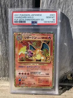 Pokemon PSA 10 Gem Mint Japanese 25th Anniversary Charizard Holo 001/025 - Image 1