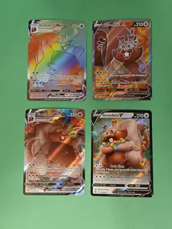 LOT Pokemon Fusion Strike Greedent VMAX 272/264 Rainbow Secret Rare Full Art - Image 1