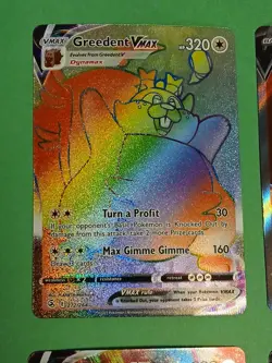 LOT Pokemon Fusion Strike Greedent VMAX 272/264 Rainbow Secret Rare Full Art - Image 3