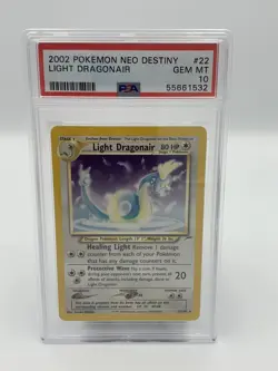2002 Pokemon Neo Destiny Light Dragonair 22/105 PSA 10 - Image 1