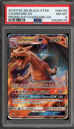 Pokemon Charizard GX Detective Pikachu Black Star Holo Promo SM195 PSA 8 - Image 1