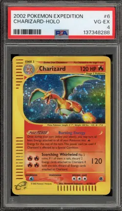 Pokemon Charizard Expedition Holo Rare #6 PSA 4 - Image 1