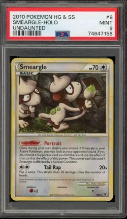 Pokemon Smeargle Undaunted Holo Rare #8 PSA 9 Mint - Image 1