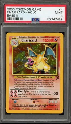 Pokemon Charizard Base Set 2 Holo Rare #4 PSA 9 Mint - Image 1