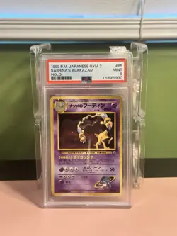 1999 POKEMON JAPANESE GYM 2 #65 SABRINA'S ALAKAZAM-HOLO PSA 9 - Image 1